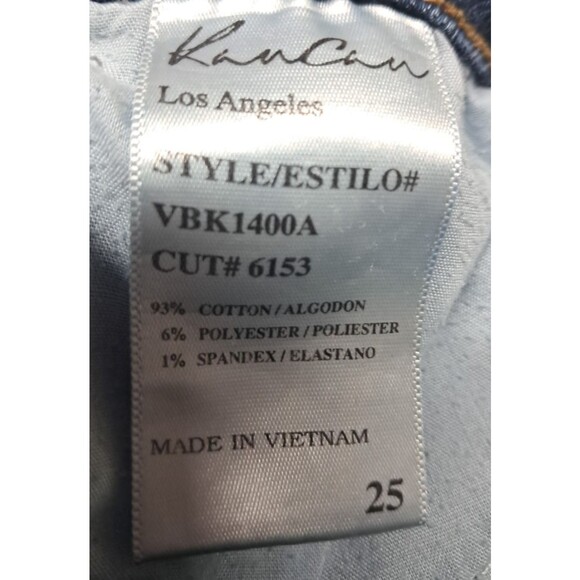Kancan Jeans Womens Sz 25 Skinny Ankle Denim Blue Stretch Distressed Whiskers - Picture 7 of 13
